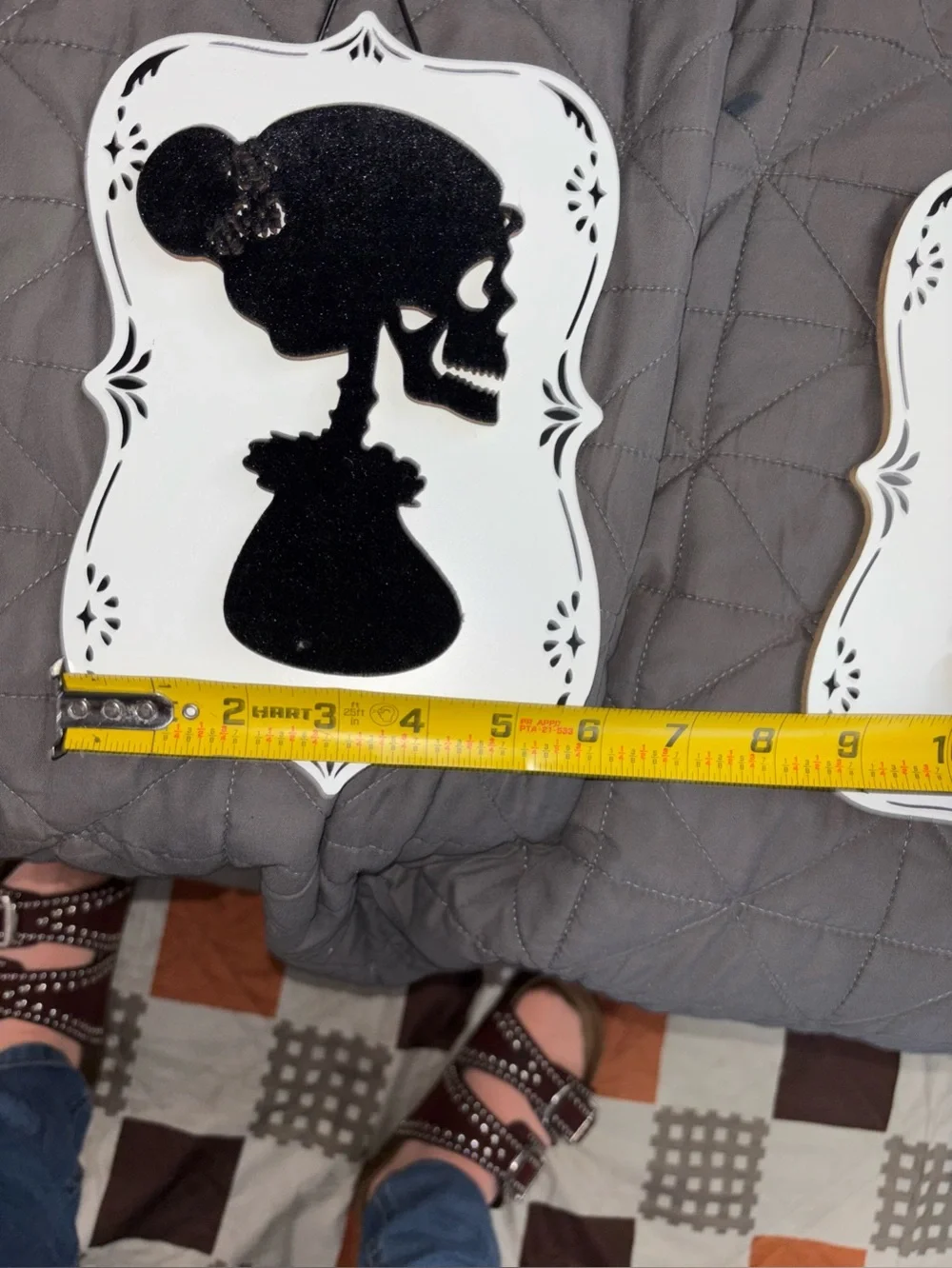 Victorian style skull velvet pictures (NWT)